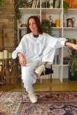 Terry B Lantern Sleeve Sweatshirt White